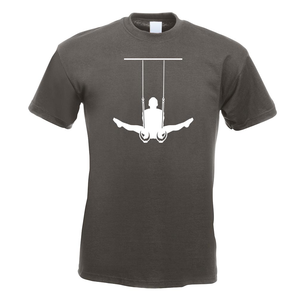 Turnen Ringe Sportler Figur T-Shirt Motiv bedruckt Funshirt Design Print - Picture 9 of 19