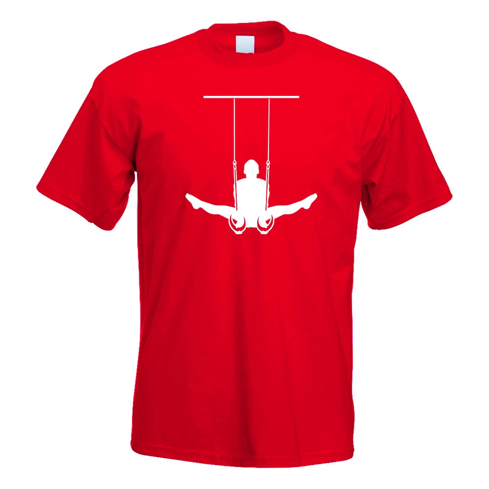Turnen Ringe Sportler Figur T-Shirt Motiv bedruckt Funshirt Design Print - Picture 16 of 19