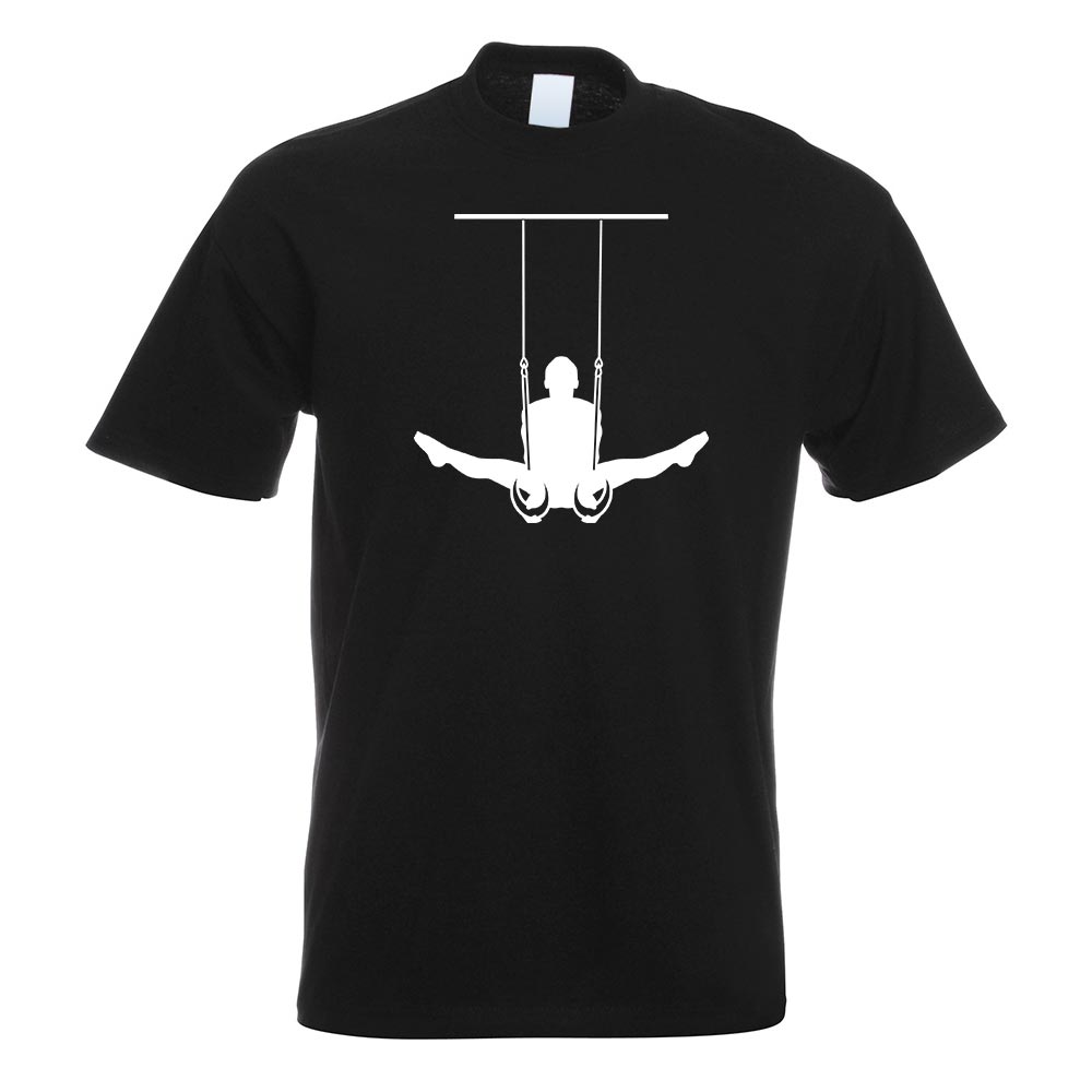 Turnen Ringe Sportler Figur T-Shirt Motiv bedruckt Funshirt Design Print - Picture 18 of 19