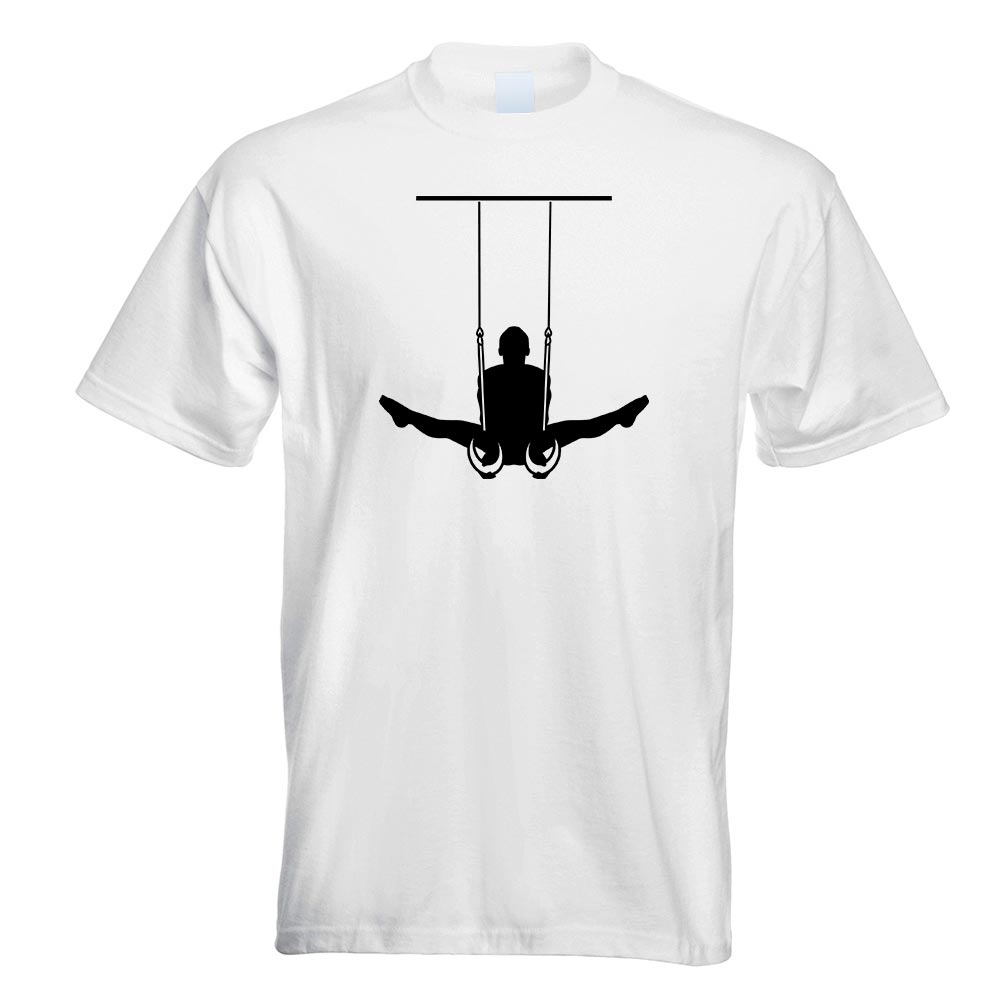 Turnen Ringe Sportler Figur T-Shirt Motiv bedruckt Funshirt Design Print - Picture 19 of 19