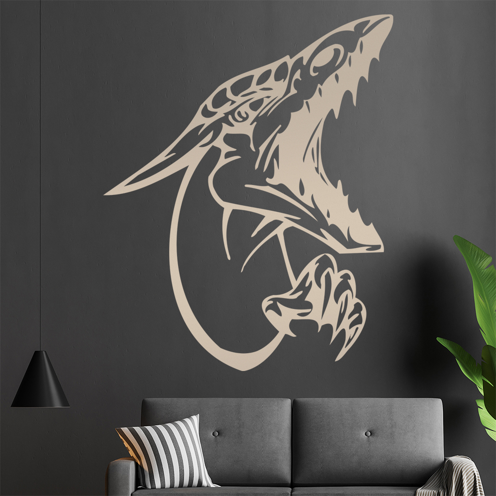Drachen Kopf Wandtattoo Wohnzimmer Wandaufkleber 0012 - Bild 169 von 204