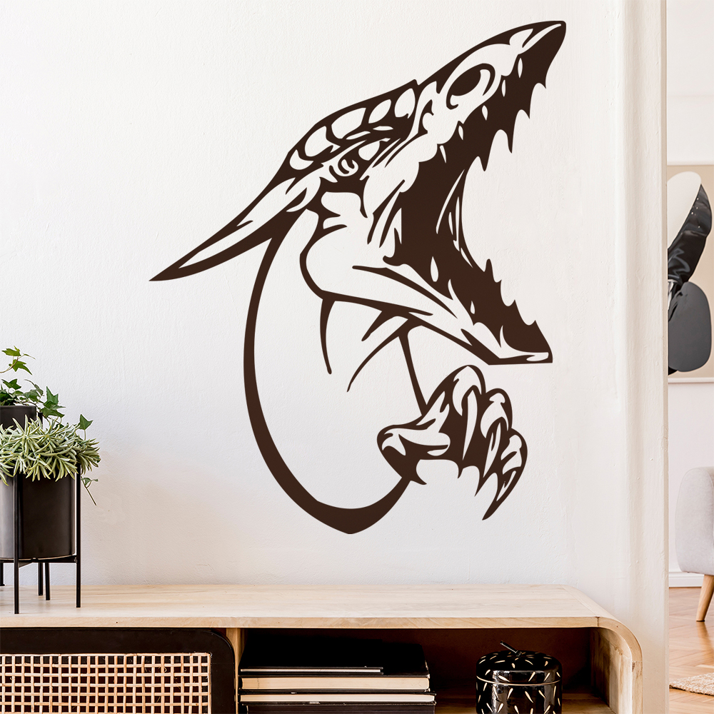 Drachen Kopf Wandtattoo Wohnzimmer Wandaufkleber 0012 - Bild 157 von 204