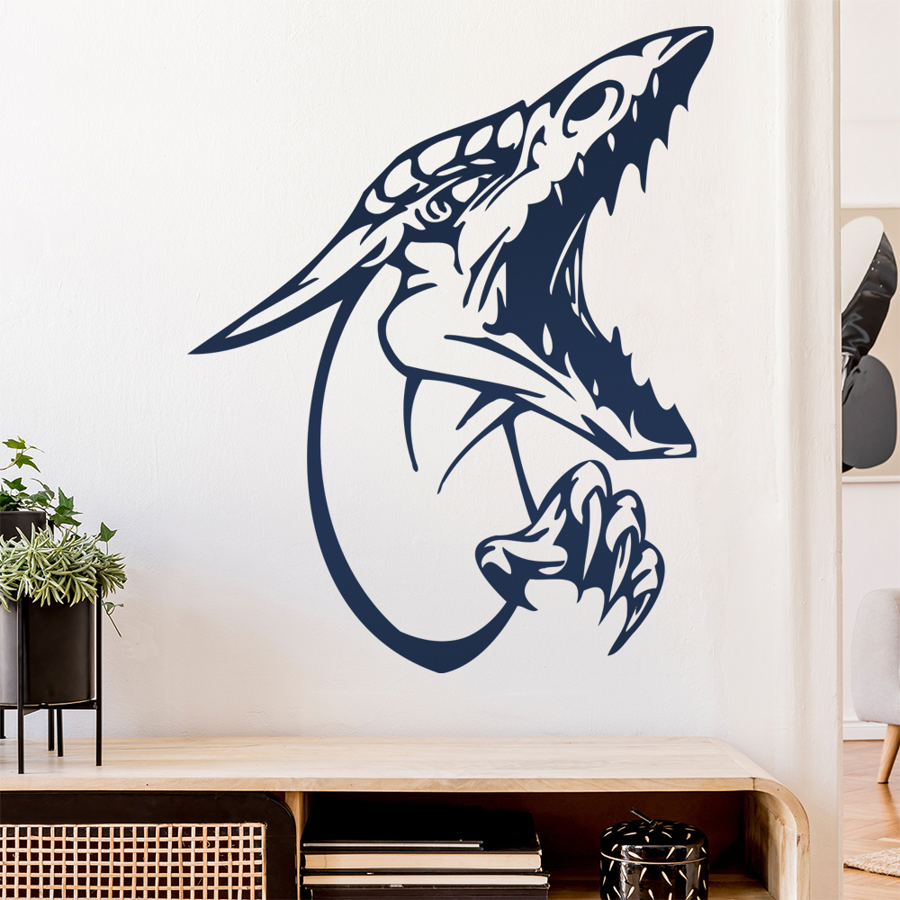 Drachen Kopf Wandtattoo Wohnzimmer Wandaufkleber 0012 - Bild 73 von 204