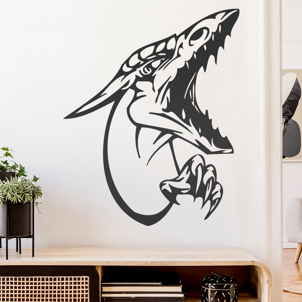 Drachen Kopf Wandtattoo Wohnzimmer Wandaufkleber 0012 - Bild 151 von 204