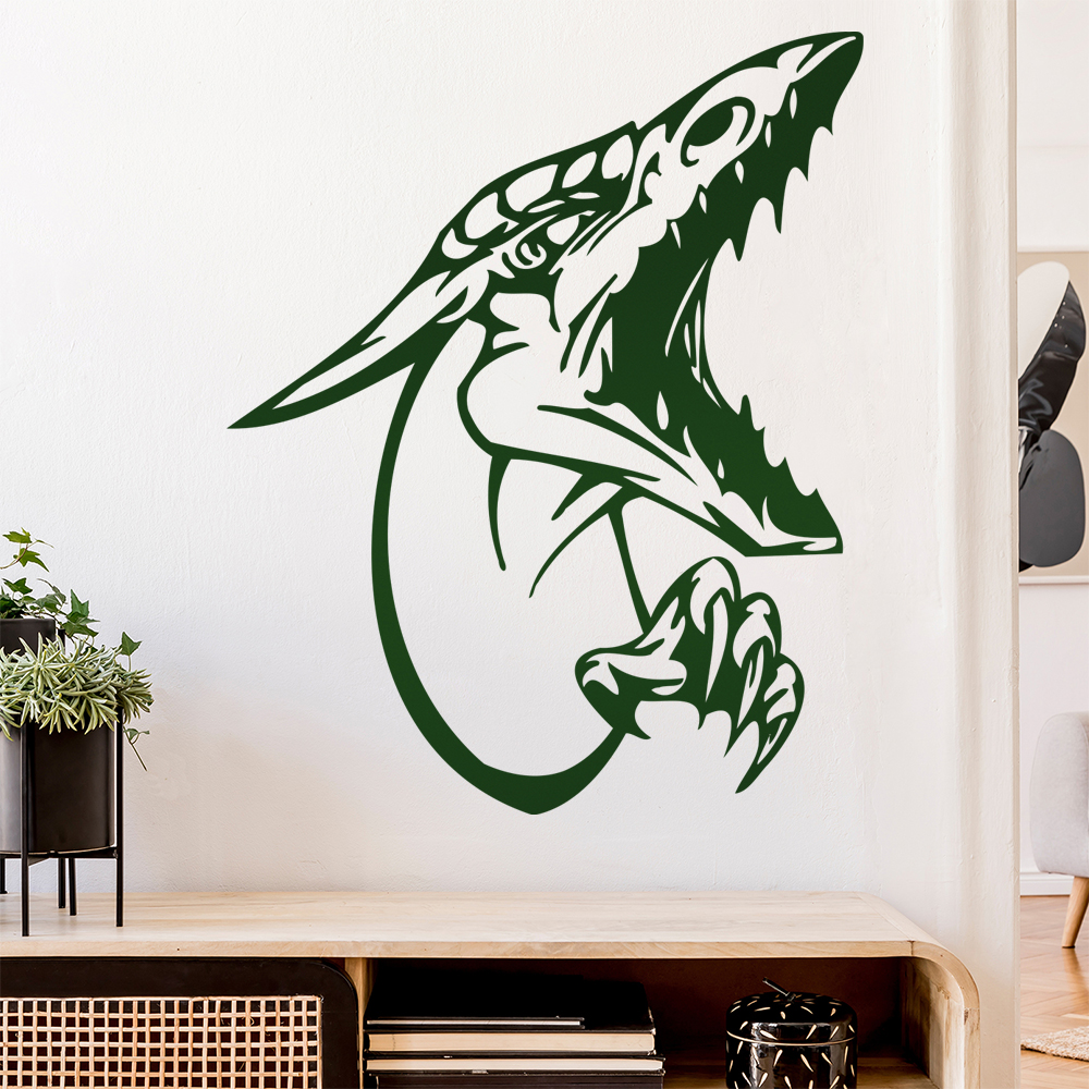 Drachen Kopf Wandtattoo Wohnzimmer Wandaufkleber 0012 - Bild 103 von 204