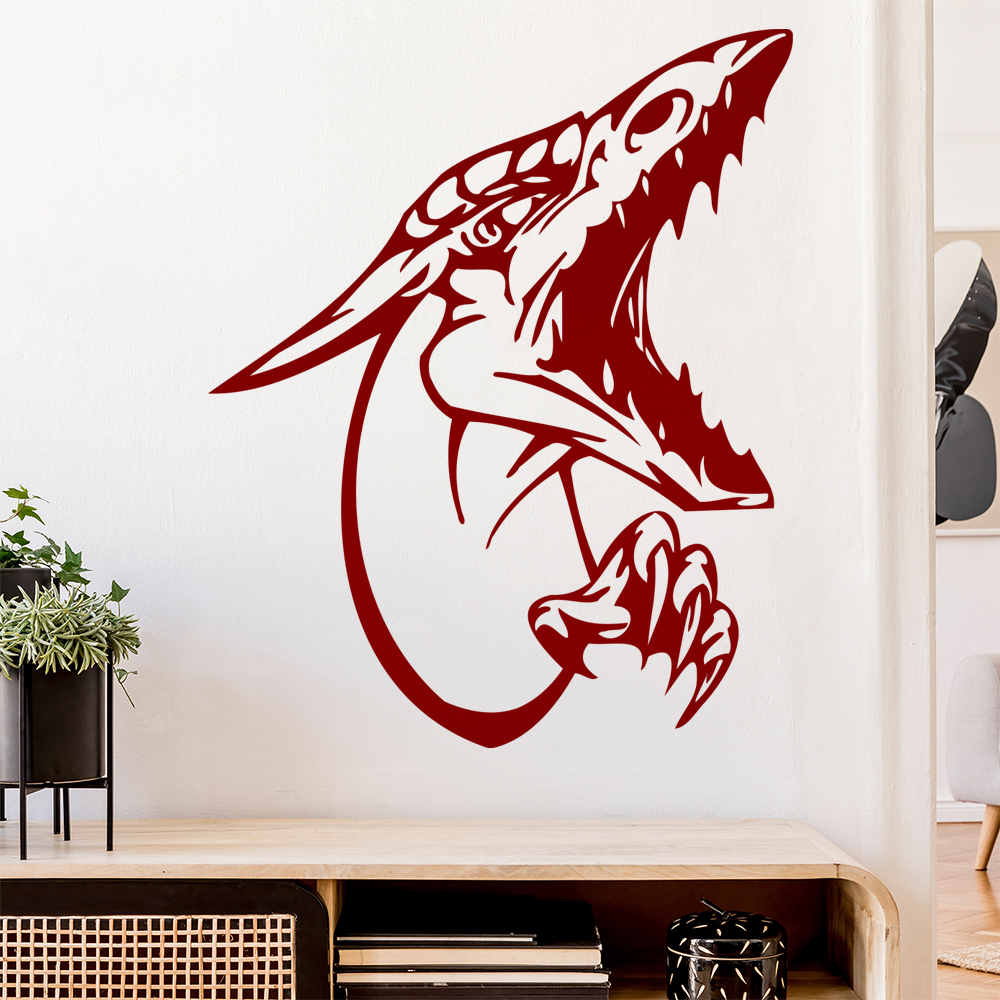 Drachen Kopf Wandtattoo Wohnzimmer Wandaufkleber 0012 - Bild 25 von 204