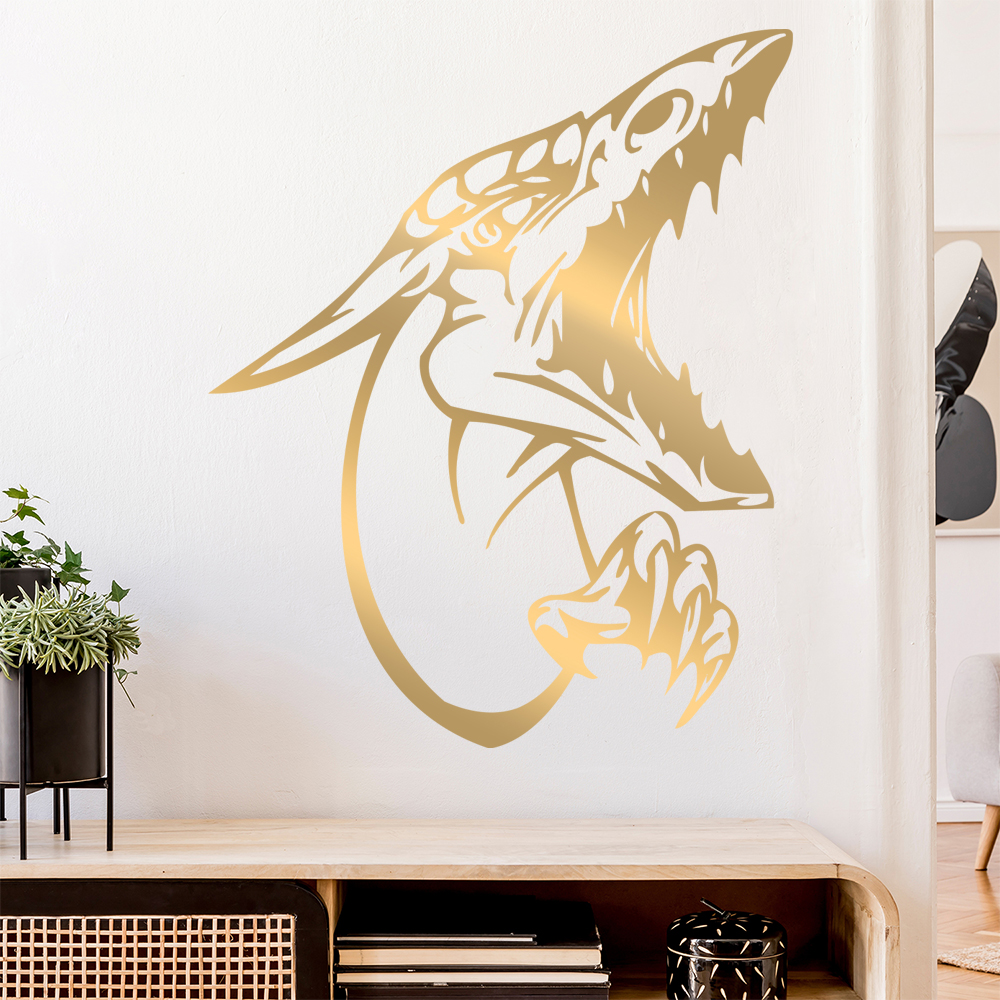 Drachen Kopf Wandtattoo Wohnzimmer Wandaufkleber 0012 - Bild 193 von 204