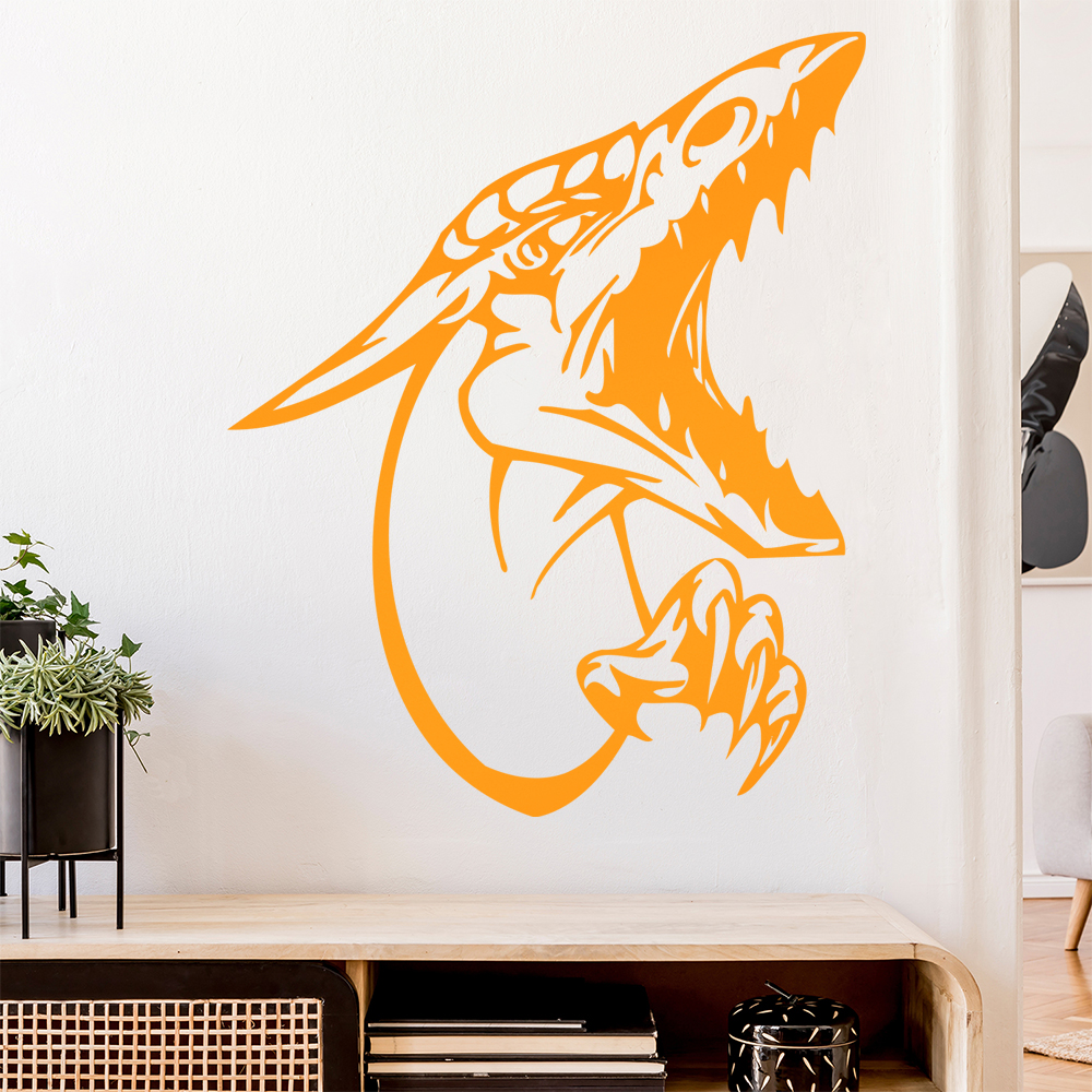 Drachen Kopf Wandtattoo Wohnzimmer Wandaufkleber 0012 - Bild 13 von 204