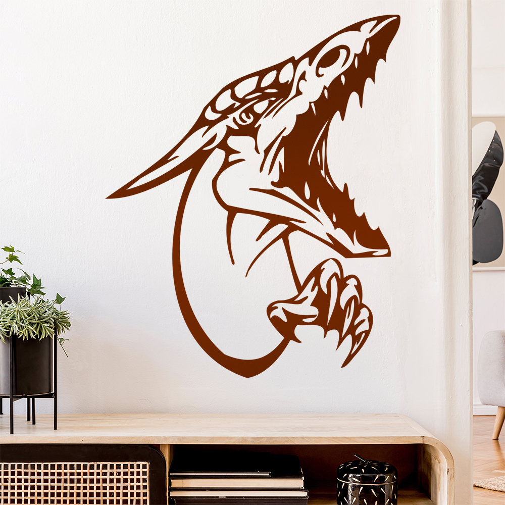 Drachen Kopf Wandtattoo Wohnzimmer Wandaufkleber 0012 - Bild 175 von 204