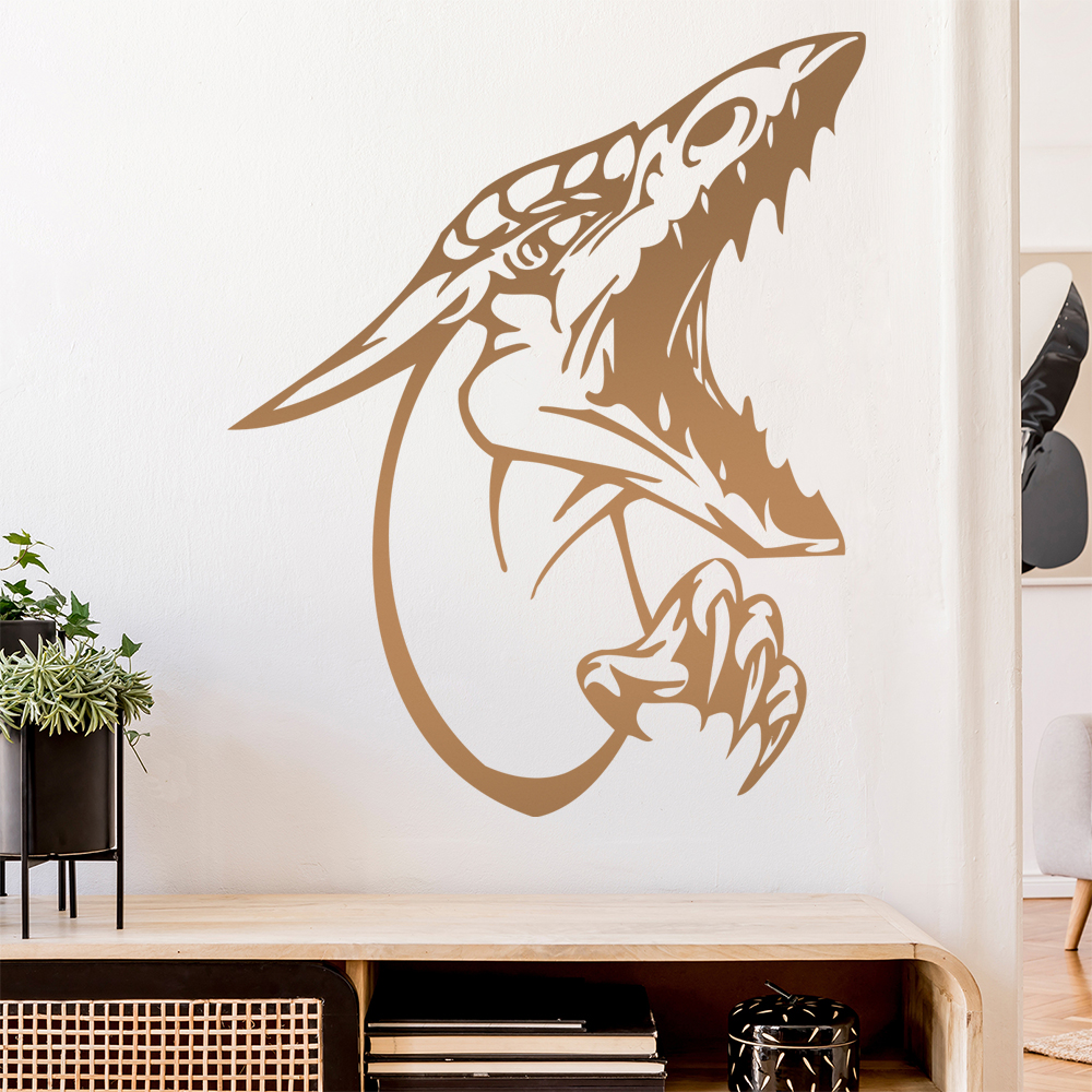 Drachen Kopf Wandtattoo Wohnzimmer Wandaufkleber 0012 - Bild 163 von 204