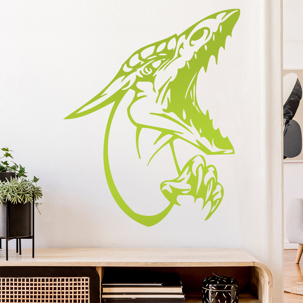 Drachen Kopf Wandtattoo Wohnzimmer Wandaufkleber 0012 - Bild 121 von 204