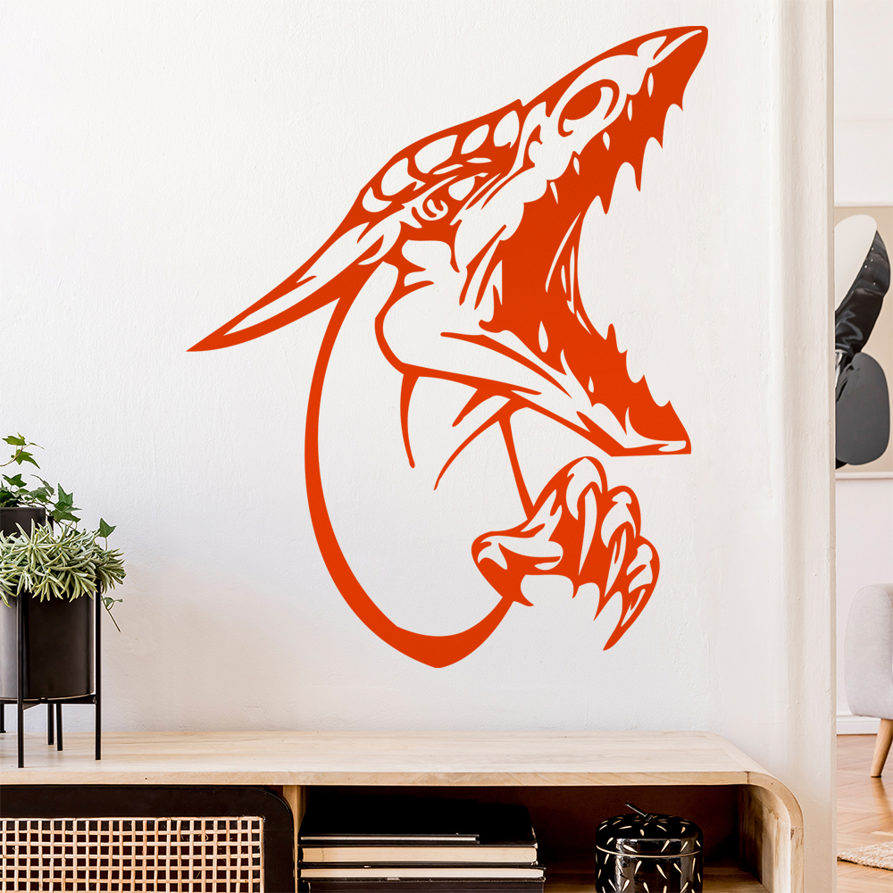 Drachen Kopf Wandtattoo Wohnzimmer Wandaufkleber 0012 - Bild 37 von 204