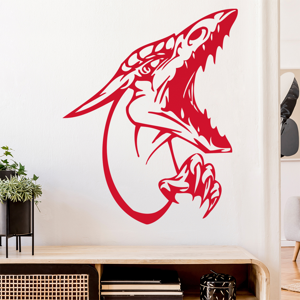 Drachen Kopf Wandtattoo Wohnzimmer Wandaufkleber 0012 - Bild 31 von 204