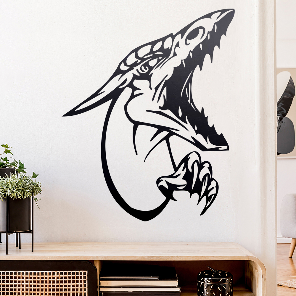 Drachen Kopf Wandtattoo Wohnzimmer Wandaufkleber 0012 - Bild 133 von 204