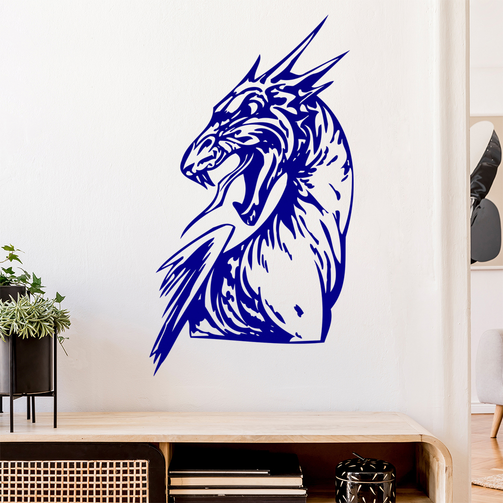 Drachen Kopf Wandtattoo Wohnzimmer Wandaufkleber 0015 - Picture 79 of 204