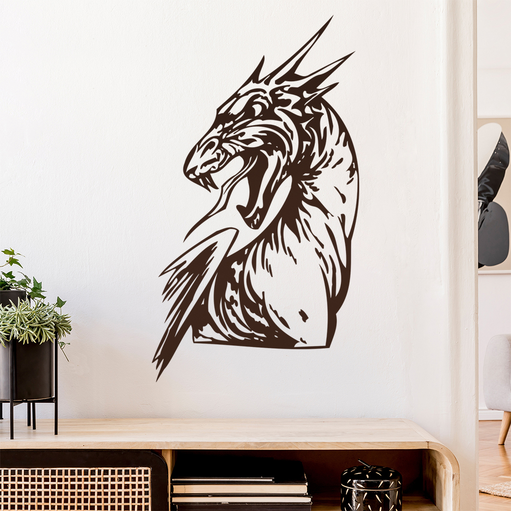 Drachen Kopf Wandtattoo Wohnzimmer Wandaufkleber 0015 - Picture 157 of 204