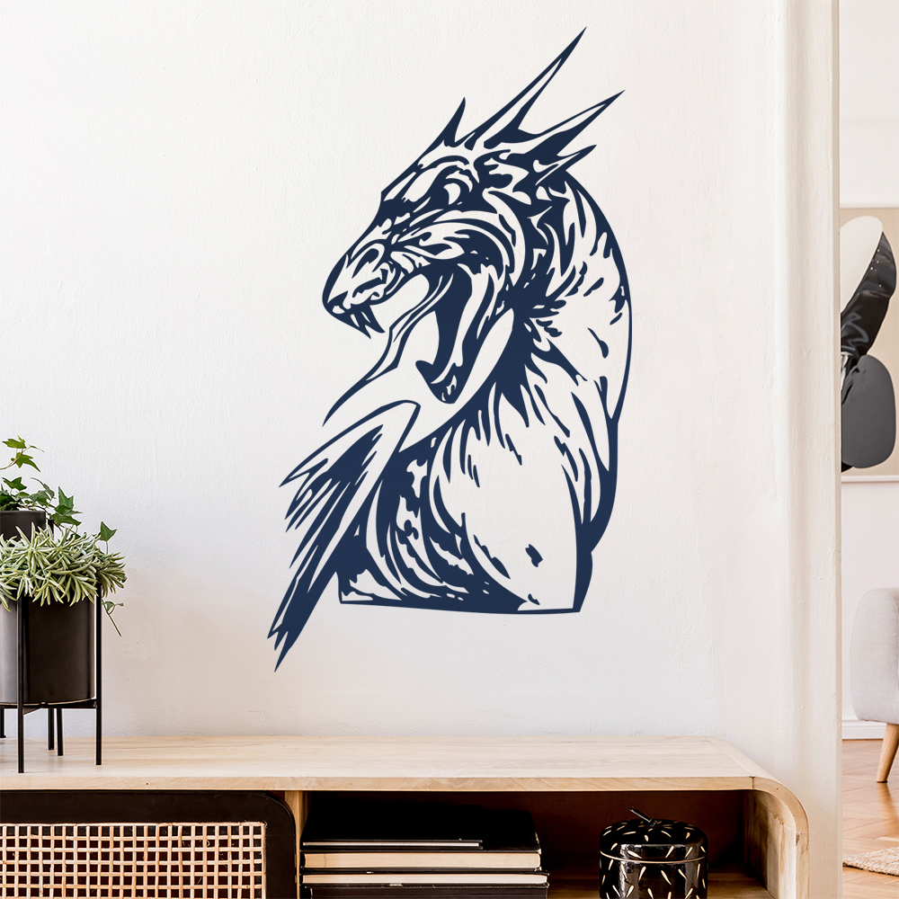 Drachen Kopf Wandtattoo Wohnzimmer Wandaufkleber 0015 - Picture 73 of 204