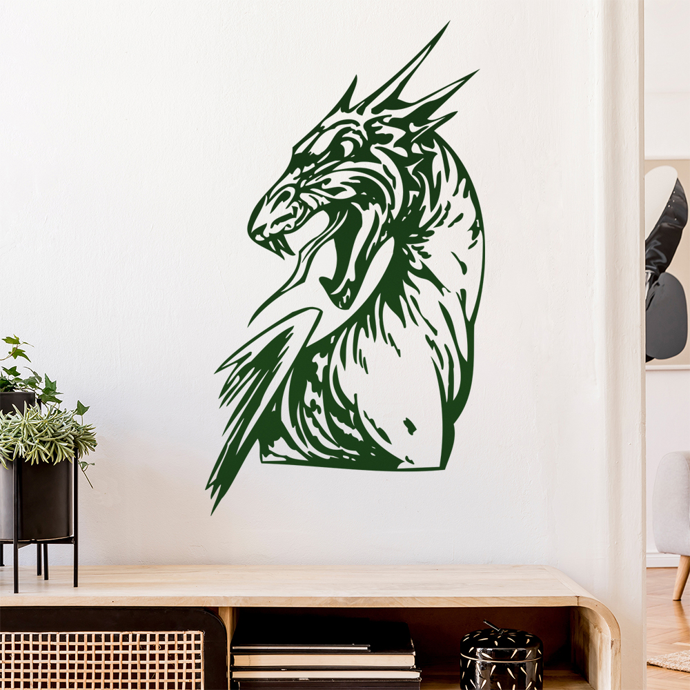Drachen Kopf Wandtattoo Wohnzimmer Wandaufkleber 0015 - Picture 103 of 204