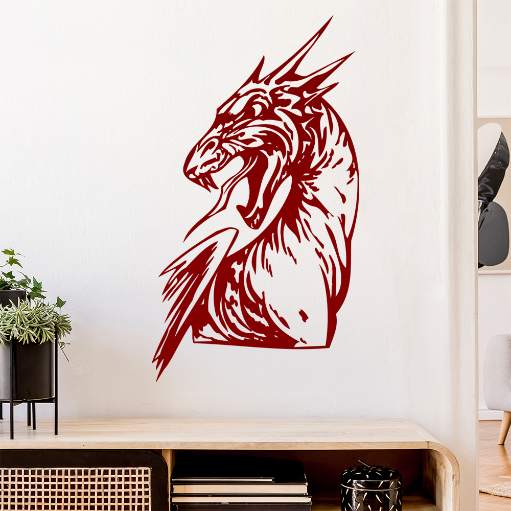 Drachen Kopf Wandtattoo Wohnzimmer Wandaufkleber 0015 - Picture 25 of 204