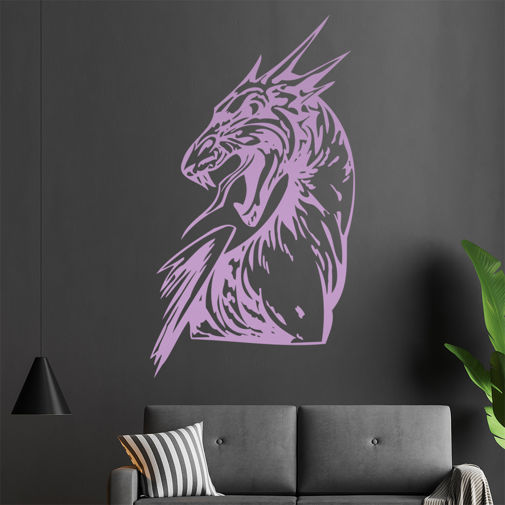 Drachen Kopf Wandtattoo Wohnzimmer Wandaufkleber 0015 - Picture 55 of 204