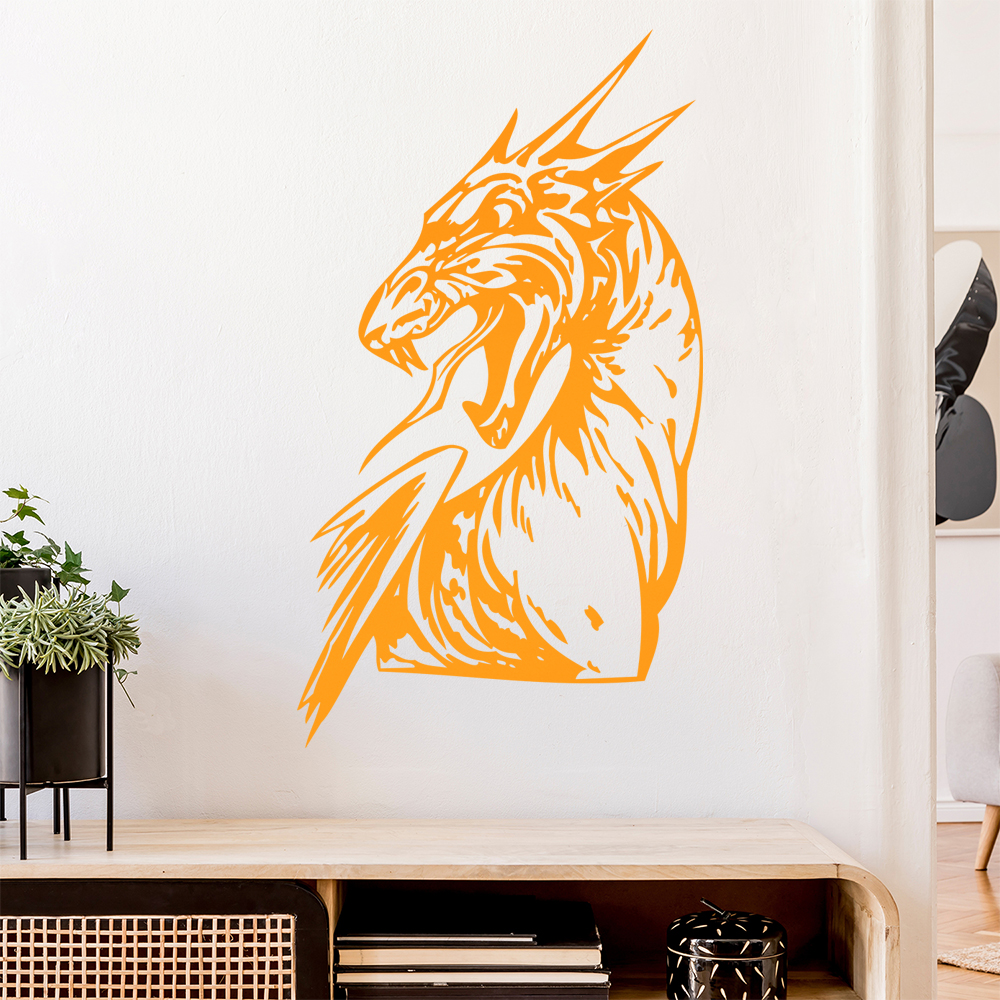 Drachen Kopf Wandtattoo Wohnzimmer Wandaufkleber 0015 - Picture 13 of 204
