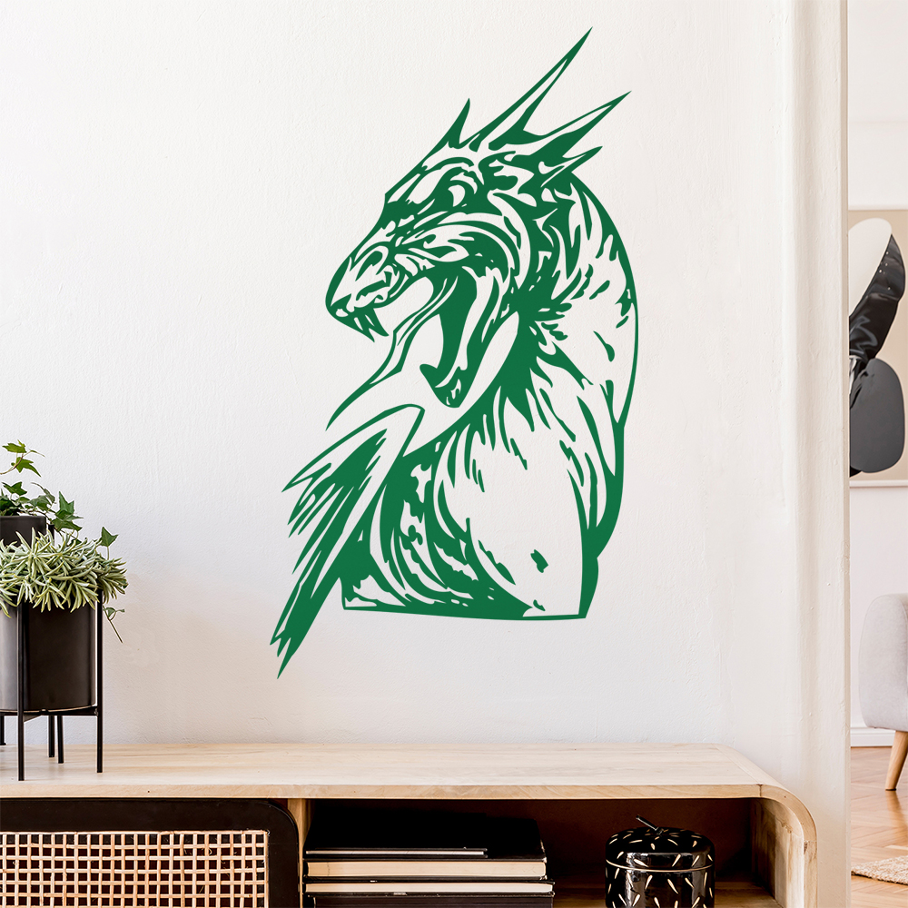 Drachen Kopf Wandtattoo Wohnzimmer Wandaufkleber 0015 - Picture 109 of 204