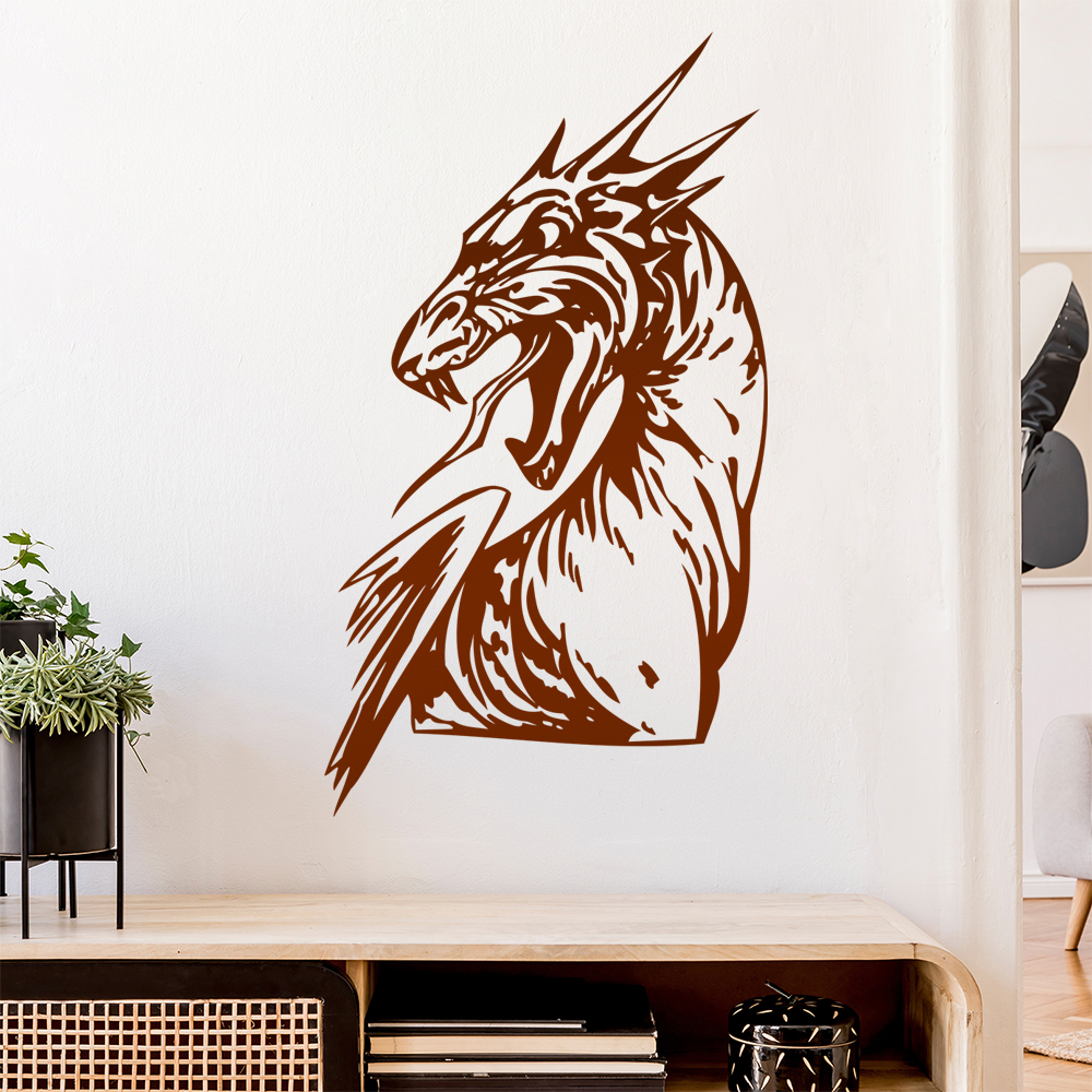 Drachen Kopf Wandtattoo Wohnzimmer Wandaufkleber 0015 - Picture 175 of 204