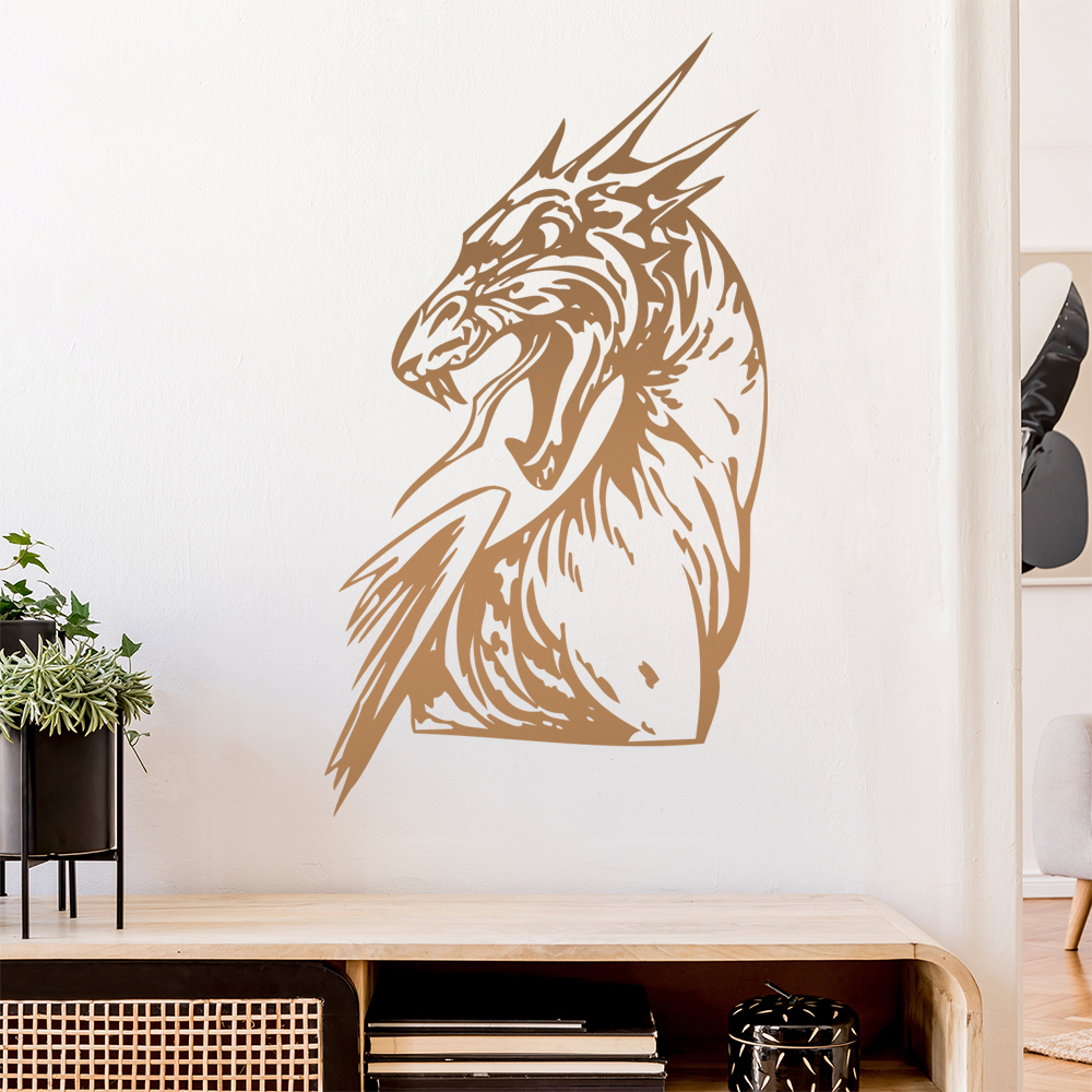Drachen Kopf Wandtattoo Wohnzimmer Wandaufkleber 0015 - Picture 163 of 204