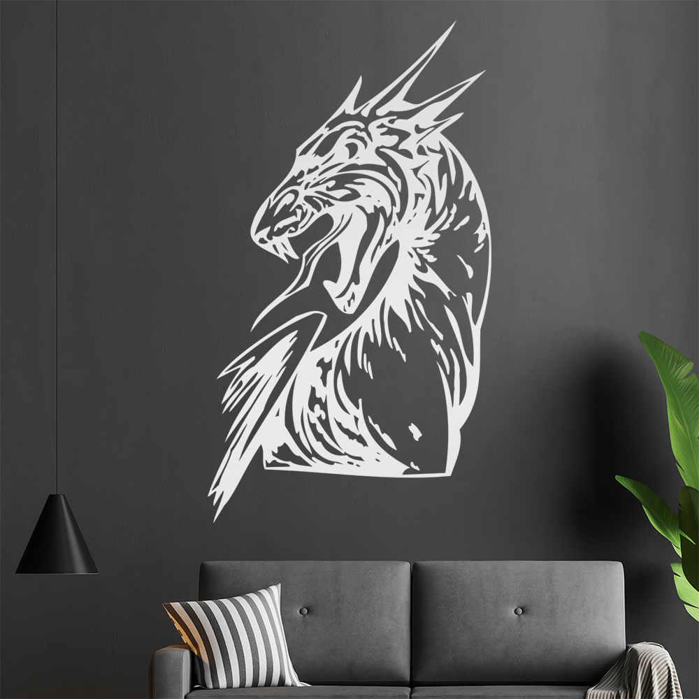 Drachen Kopf Wandtattoo Wohnzimmer Wandaufkleber 0015 - Picture 145 of 204