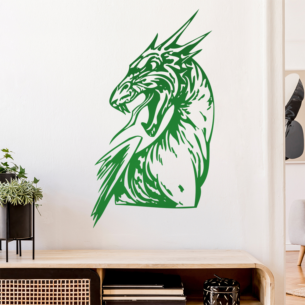 Drachen Kopf Wandtattoo Wohnzimmer Wandaufkleber 0015 - Picture 115 of 204