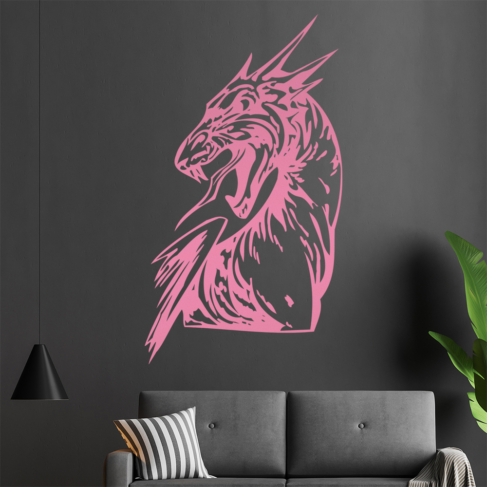 Drachen Kopf Wandtattoo Wohnzimmer Wandaufkleber 0015 - Picture 67 of 204