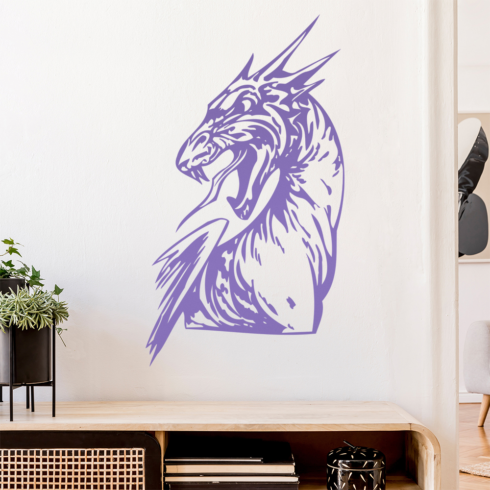 Drachen Kopf Wandtattoo Wohnzimmer Wandaufkleber 0015 - Picture 61 of 204