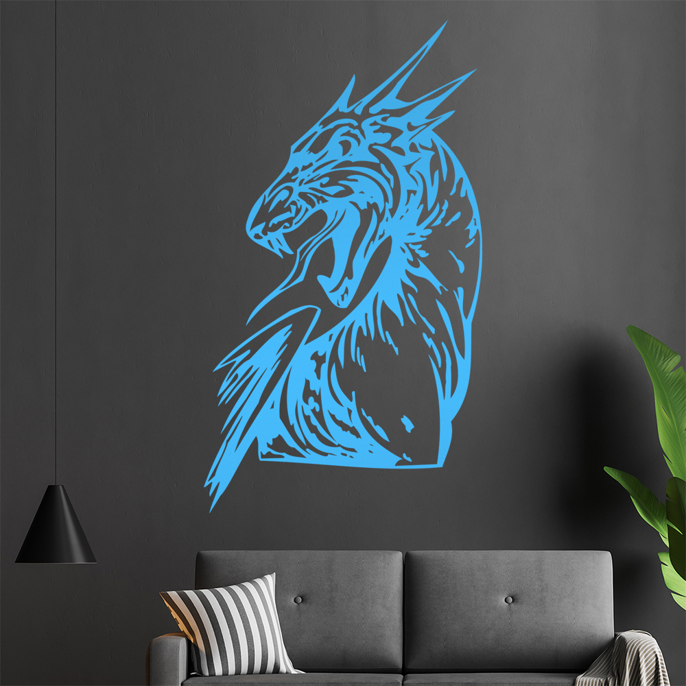 Drachen Kopf Wandtattoo Wohnzimmer Wandaufkleber 0015 - Picture 97 of 204
