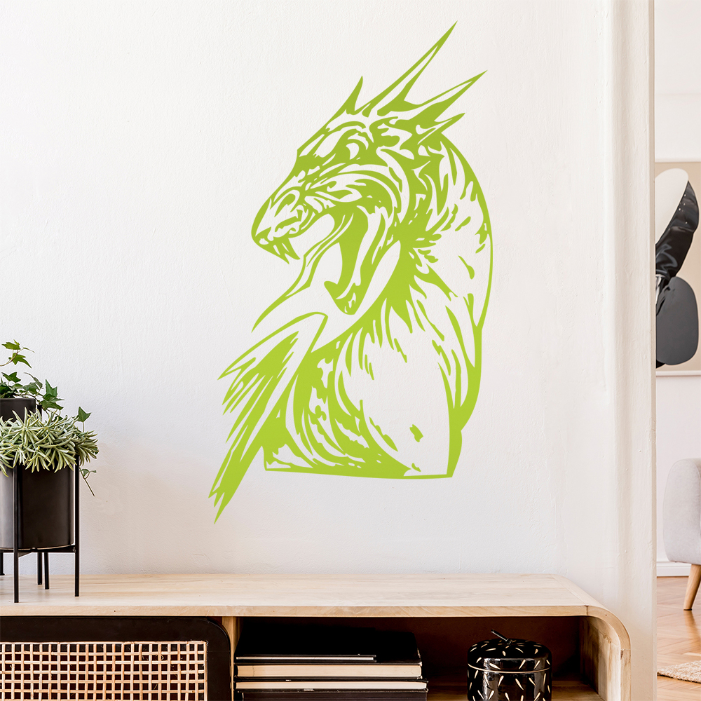 Drachen Kopf Wandtattoo Wohnzimmer Wandaufkleber 0015 - Picture 121 of 204