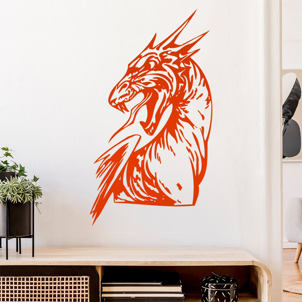 Drachen Kopf Wandtattoo Wohnzimmer Wandaufkleber 0015 - Picture 37 of 204