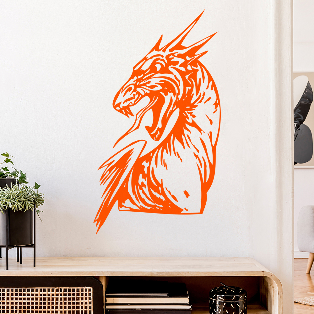 Drachen Kopf Wandtattoo Wohnzimmer Wandaufkleber 0015 - Picture 43 of 204