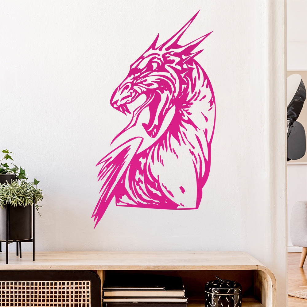 Drachen Kopf Wandtattoo Wohnzimmer Wandaufkleber 0015 - Picture 49 of 204