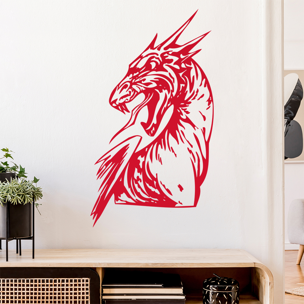 Drachen Kopf Wandtattoo Wohnzimmer Wandaufkleber 0015 - Picture 31 of 204