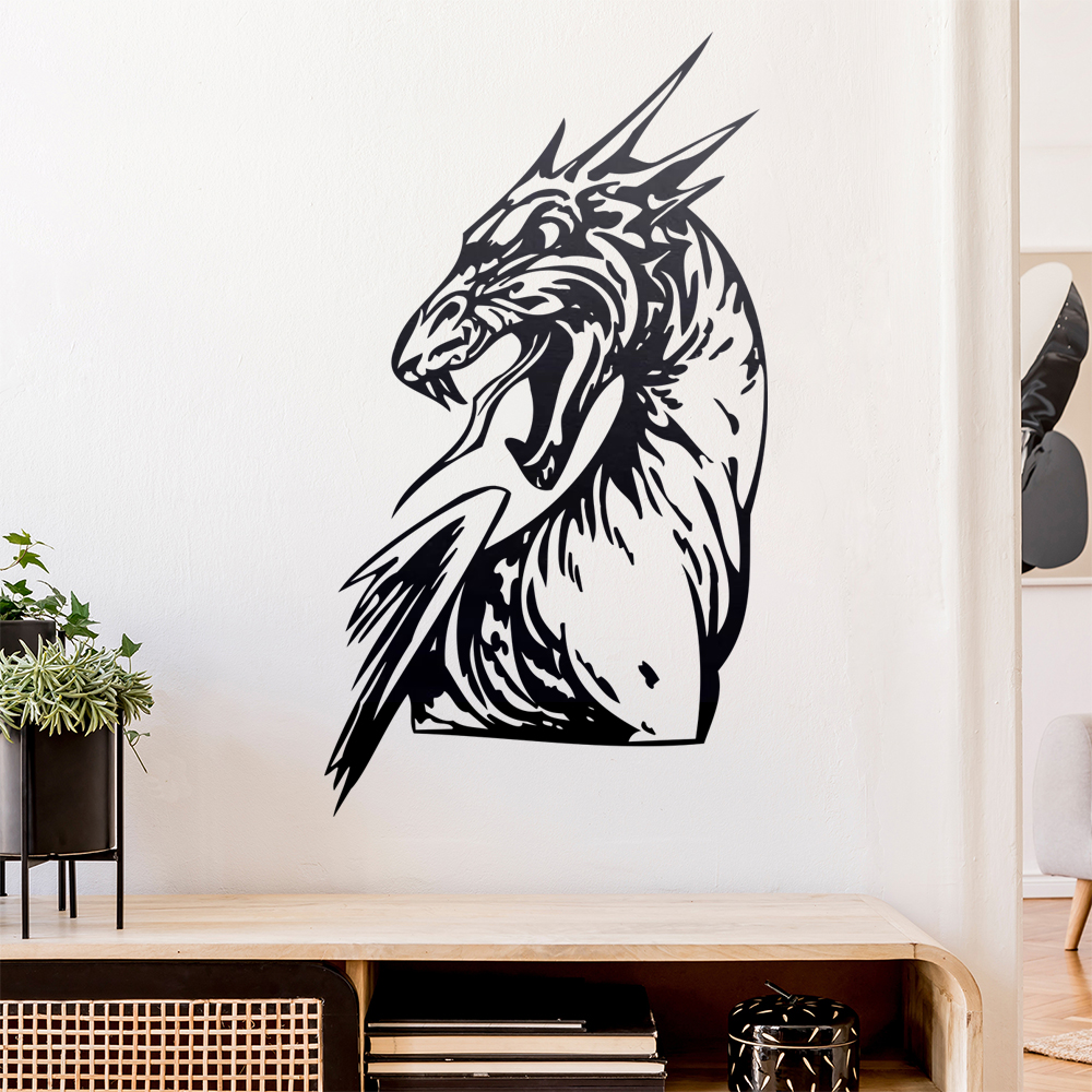 Drachen Kopf Wandtattoo Wohnzimmer Wandaufkleber 0015 - Picture 133 of 204