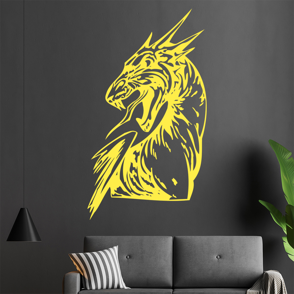 Drachen Kopf Wandtattoo Wohnzimmer Wandaufkleber 0015 - Picture 19 of 204