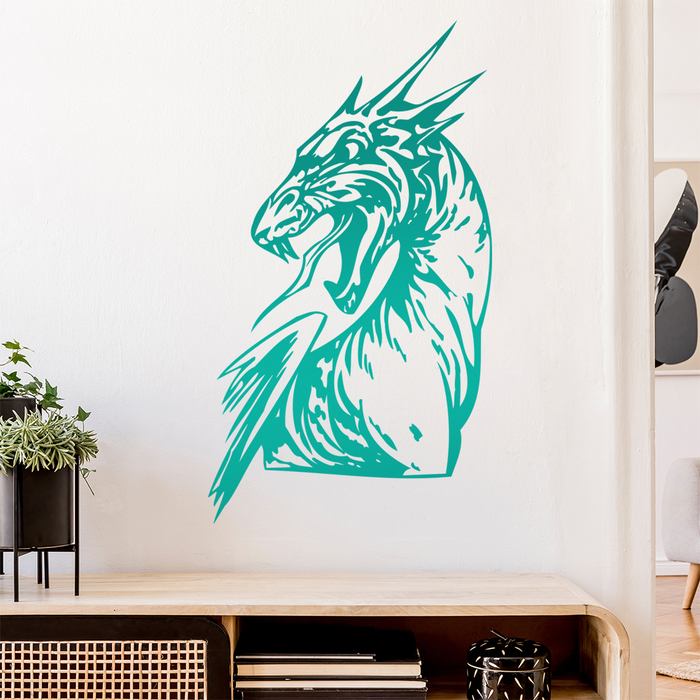 Drachen Kopf Wandtattoo Wohnzimmer Wandaufkleber 0015 - Picture 91 of 204