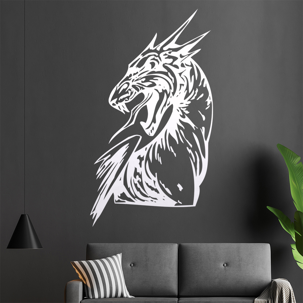Drachen Kopf Wandtattoo Wohnzimmer Wandaufkleber 0015 - Picture 7 of 204