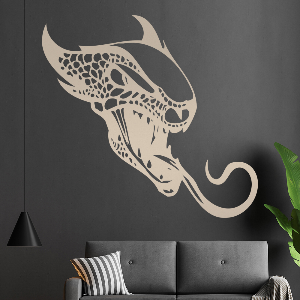 Drachen Kopf Wandtattoo Wohnzimmer Wandaufkleber 0039 - Picture 169 of 204