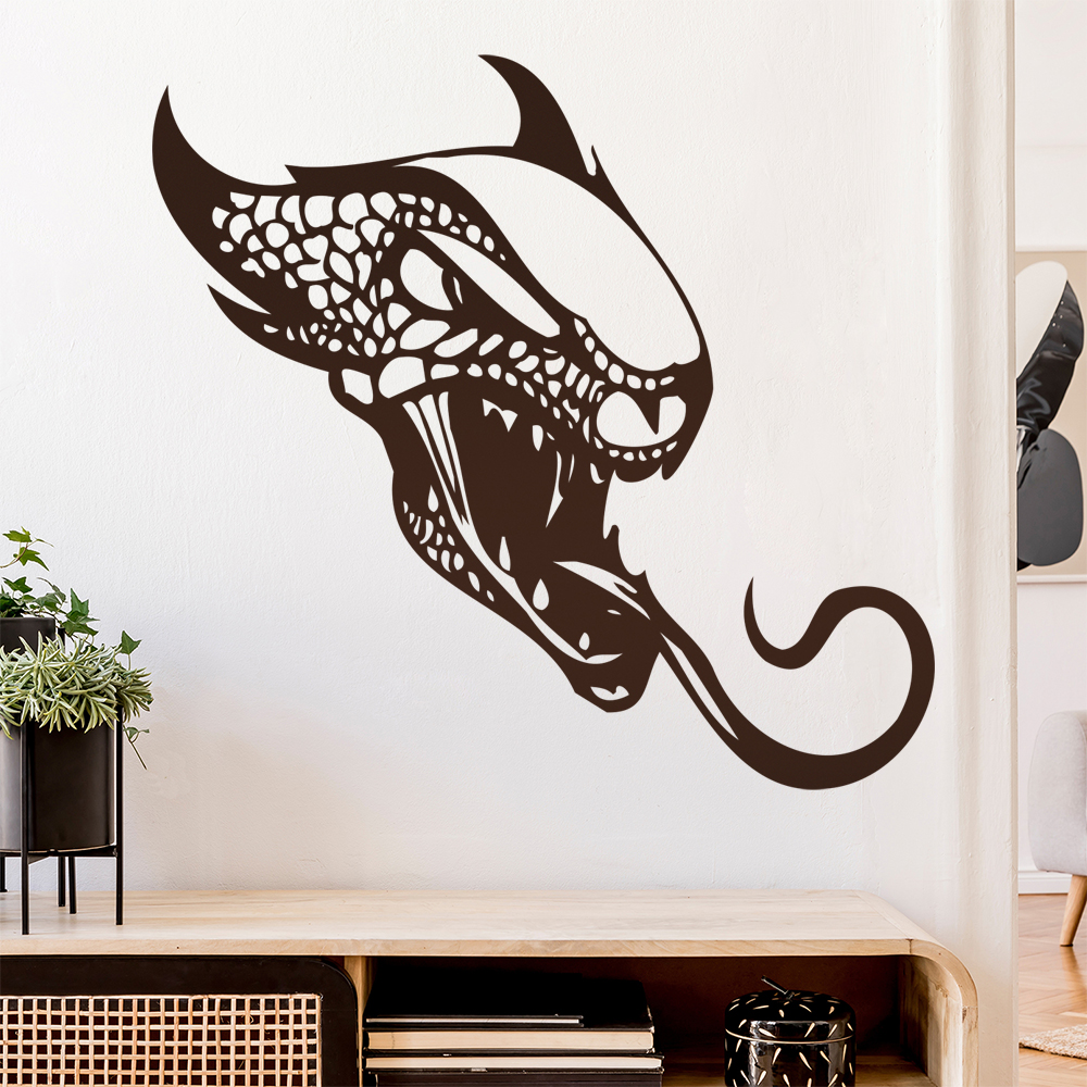 Drachen Kopf Wandtattoo Wohnzimmer Wandaufkleber 0039 - Picture 157 of 204