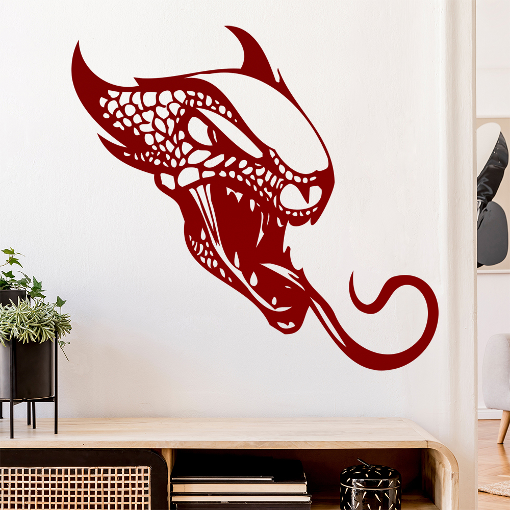 Drachen Kopf Wandtattoo Wohnzimmer Wandaufkleber 0039 - Picture 25 of 204