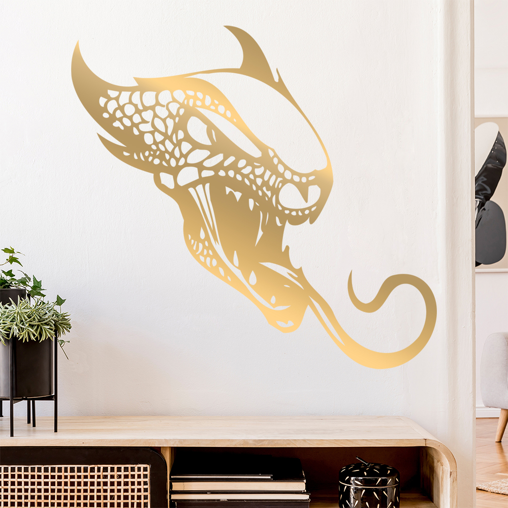 Drachen Kopf Wandtattoo Wohnzimmer Wandaufkleber 0039 - Picture 193 of 204