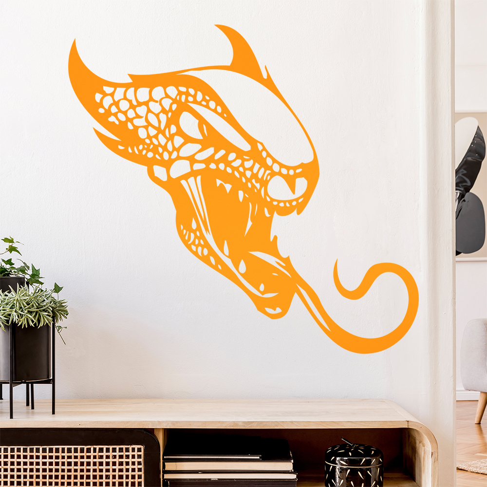 Drachen Kopf Wandtattoo Wohnzimmer Wandaufkleber 0039 - Picture 13 of 204