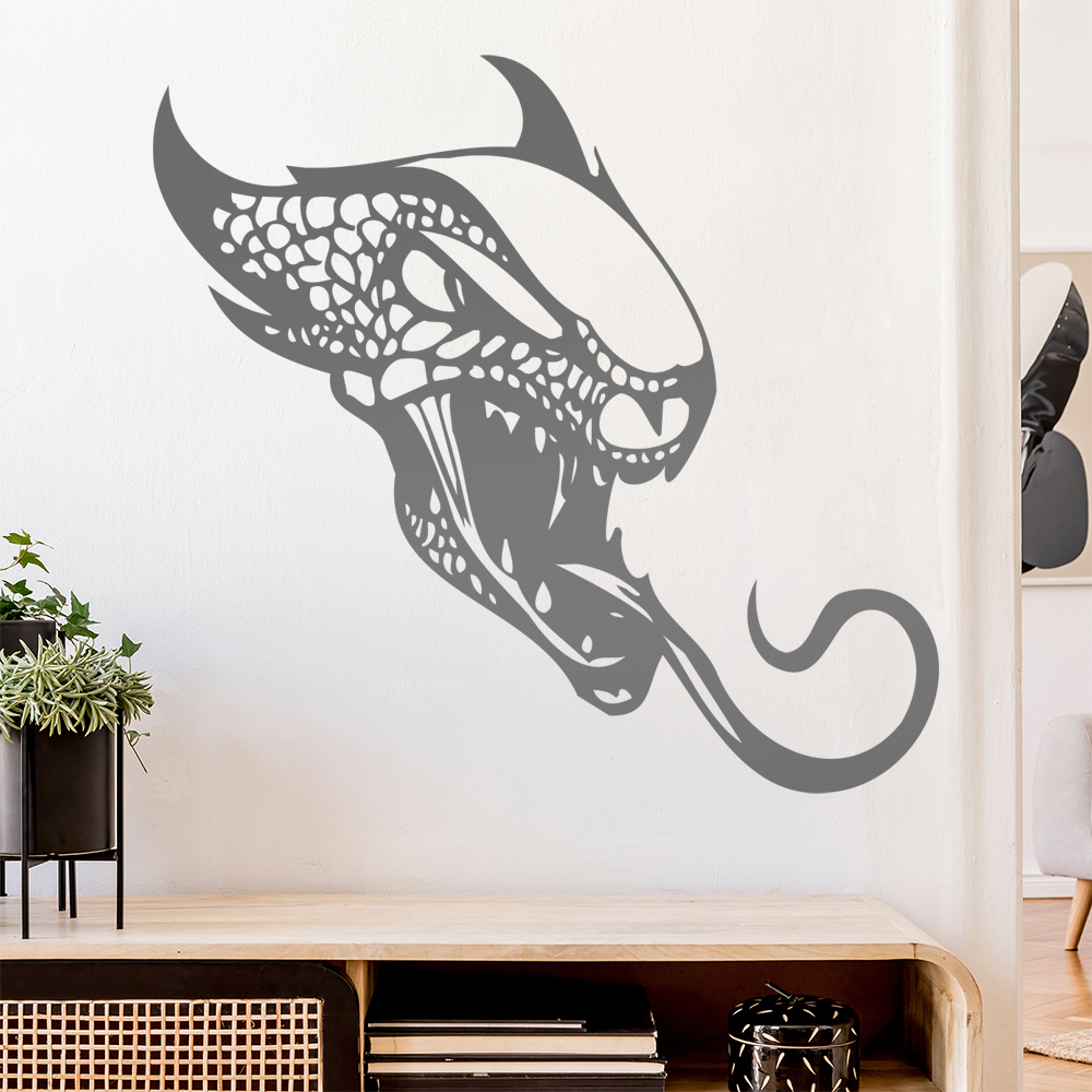 Drachen Kopf Wandtattoo Wohnzimmer Wandaufkleber 0039 - Picture 139 of 204