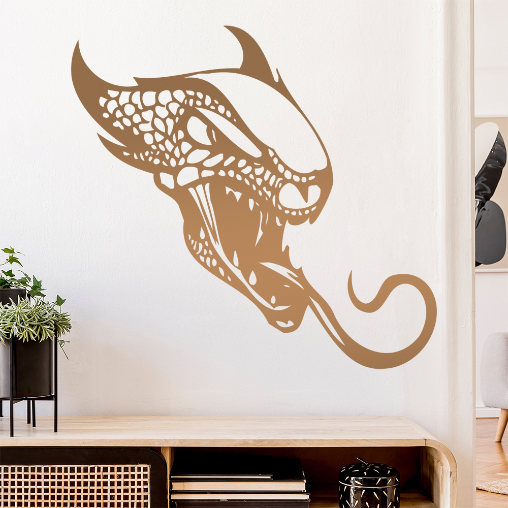 Drachen Kopf Wandtattoo Wohnzimmer Wandaufkleber 0039 - Picture 163 of 204