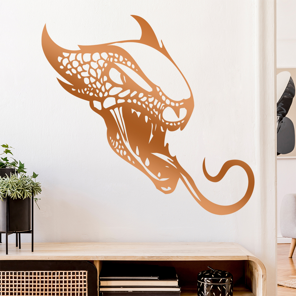 Drachen Kopf Wandtattoo Wohnzimmer Wandaufkleber 0039 - Picture 199 of 204